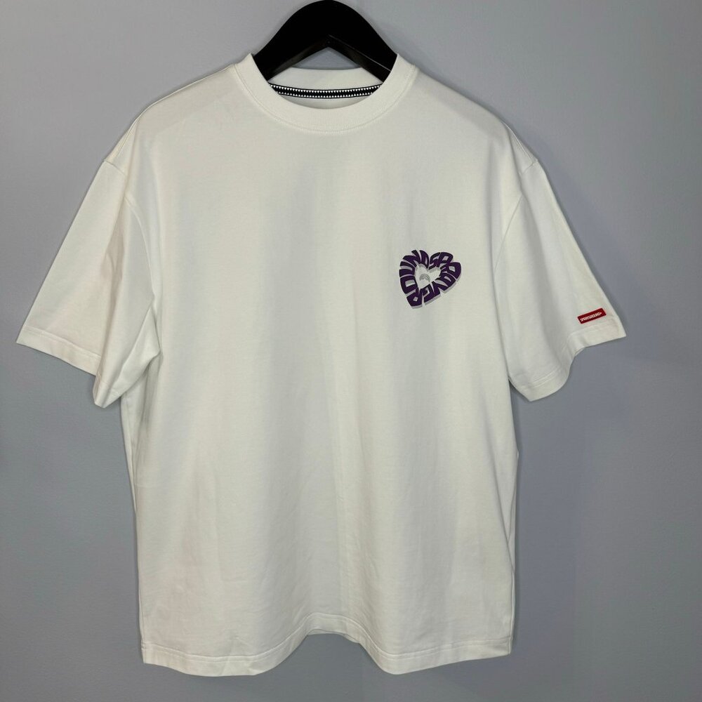 SPRAYGROUND White Graphic Crew Neck T-shirts Sz L